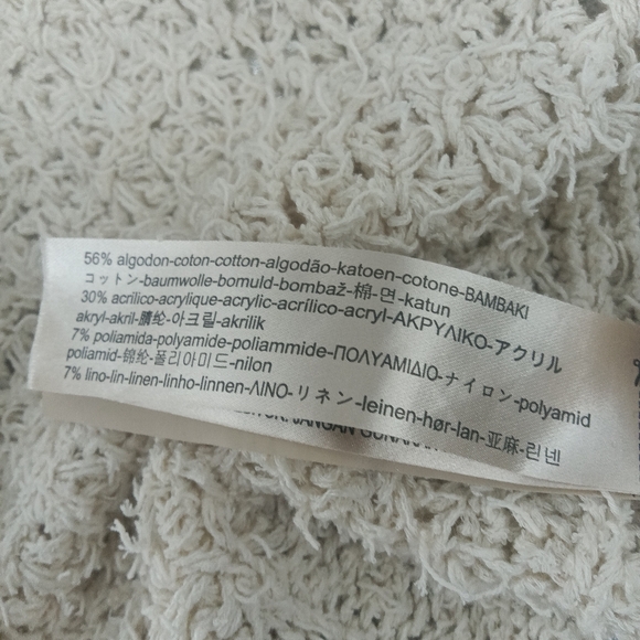 Massimo Dutti Bouclé Knit Cardigan Sweater Large Beige Cream Italy Cozy Designer - Picture 13 of 13